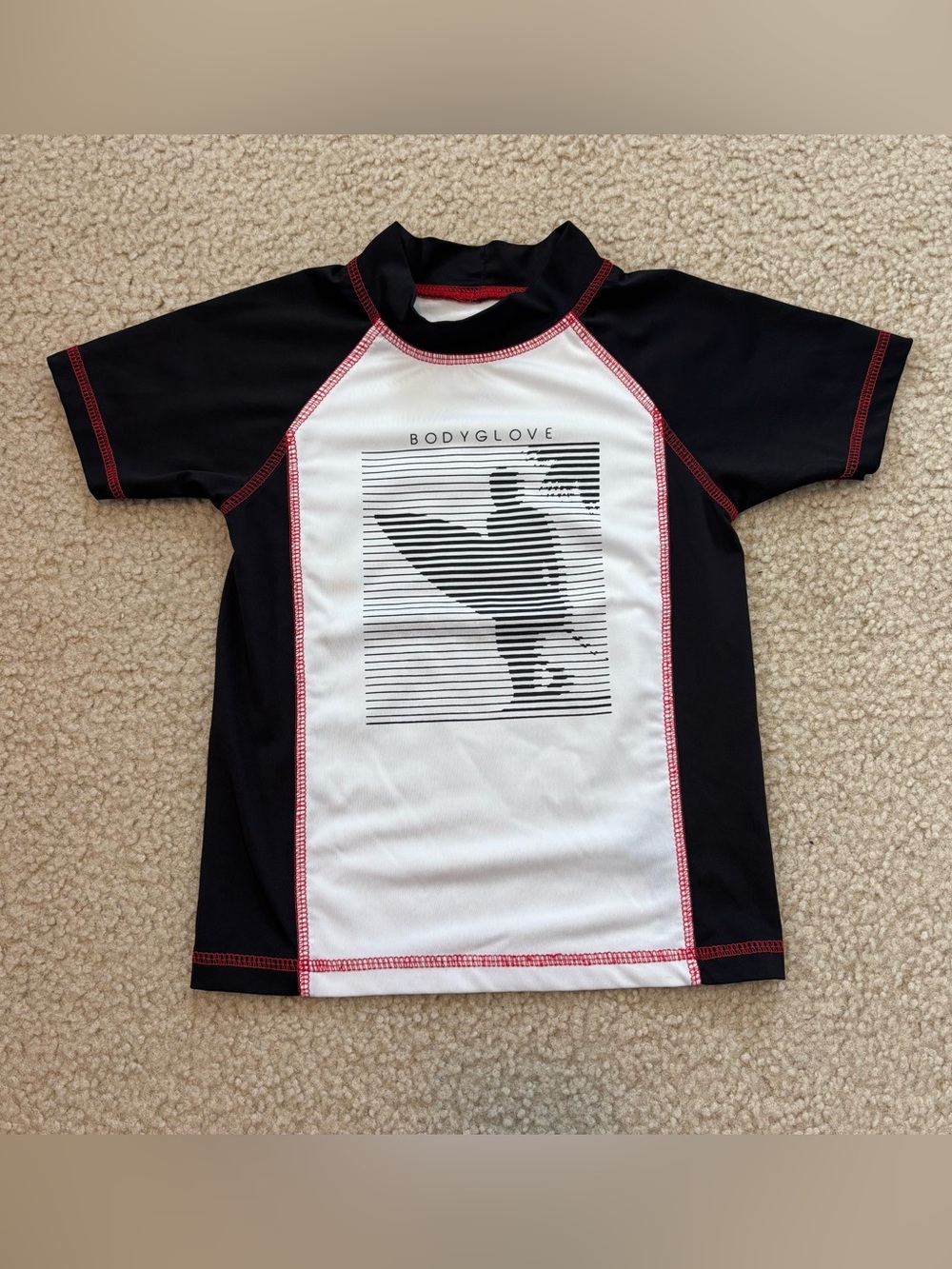 Body Glove Kids' Black & White Rash Guard Swim Shirt Size 7